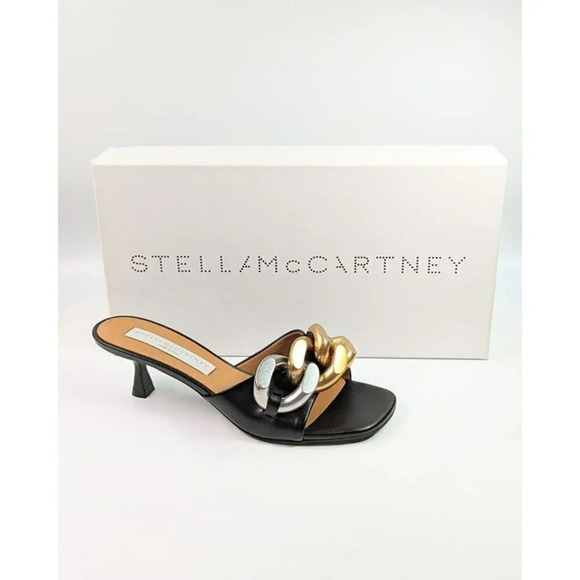 Stella McCartney Falabella Women's Chain Mules Sandals Black Size 36 (MSRP $835) - Picture 4 of 12